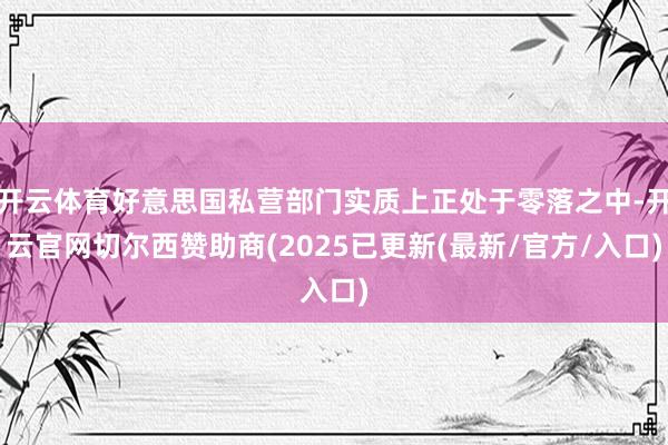 开云体育好意思国私营部门实质上正处于零落之中-开云官网切尔西赞助商(2025已更新(最新/官方/入口)